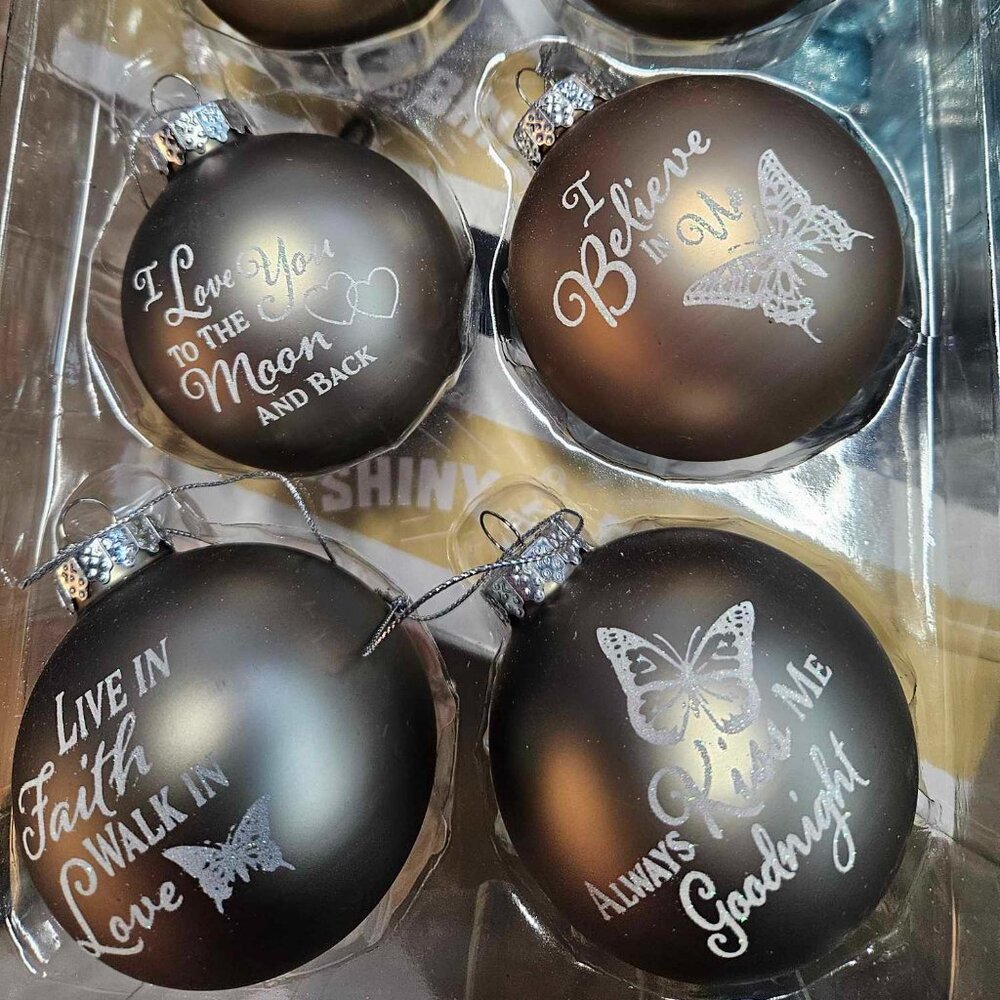 Kurt Adler Country Home Sentiment set of 6 ornaments